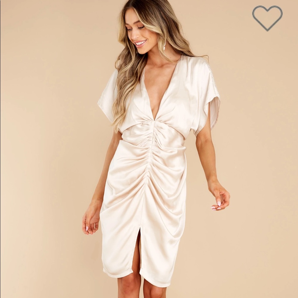 Stunning Sights Champagne Midi Dress